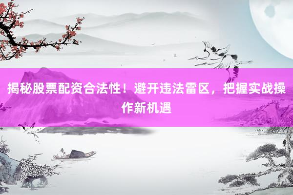 揭秘股票配资合法性！避开违法雷区，把握实战操作新机遇