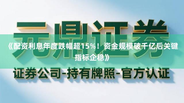 《配资利息年度跌幅超15%！资金规模破千亿后关键指标企稳》