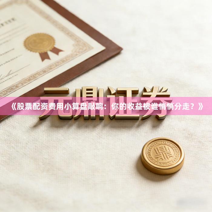 《股票配资费用小算盘敲响：你的收益被谁悄悄分走？》