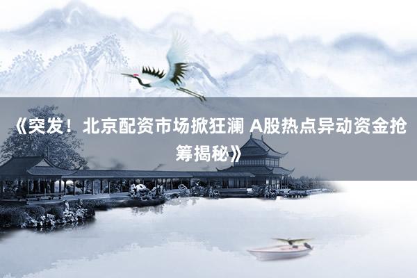 《突发！北京配资市场掀狂澜 A股热点异动资金抢筹揭秘》